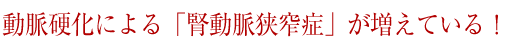 動脈硬化による「腎動脈狭窄症」が増えている！